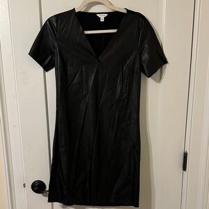 Calvin Klein Black Faux leather Mini Dress